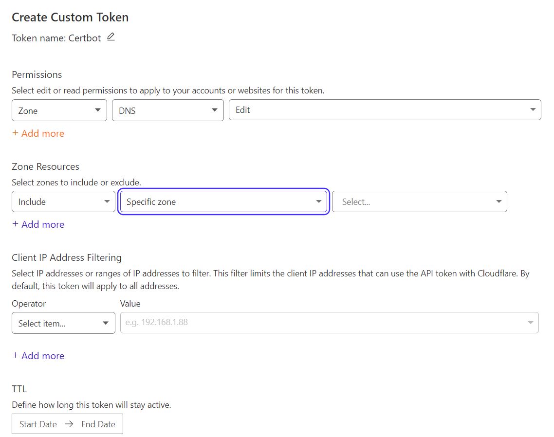 Cloudflare API Tokens - Settings