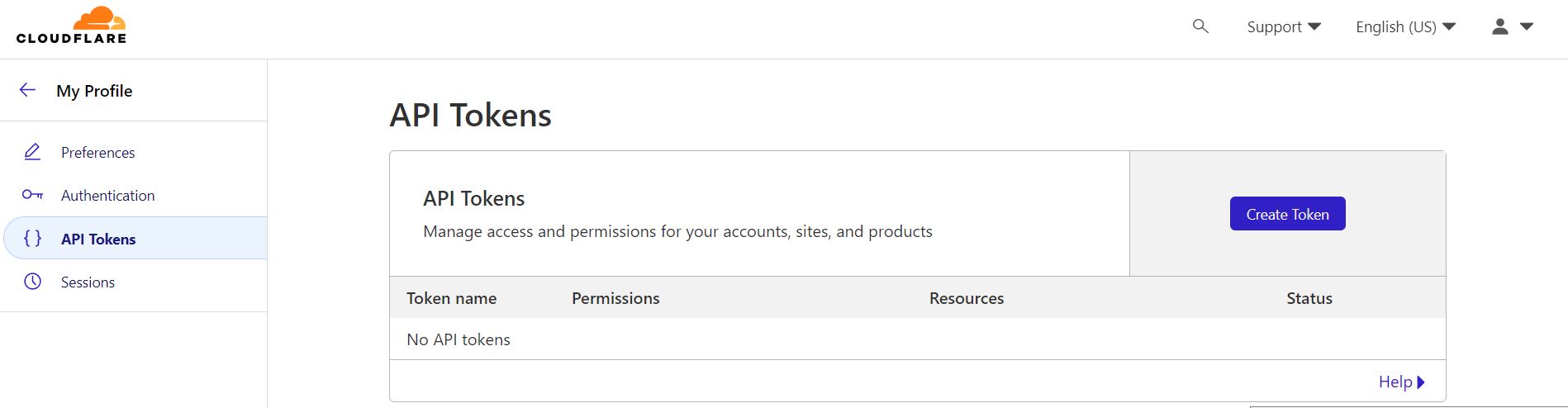 Cloudflare API Tokens