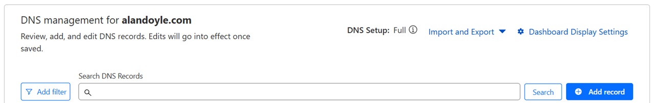 Cloudflare DNS: Add Record