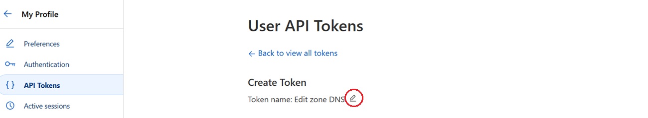 Cloudflare: Edit token name