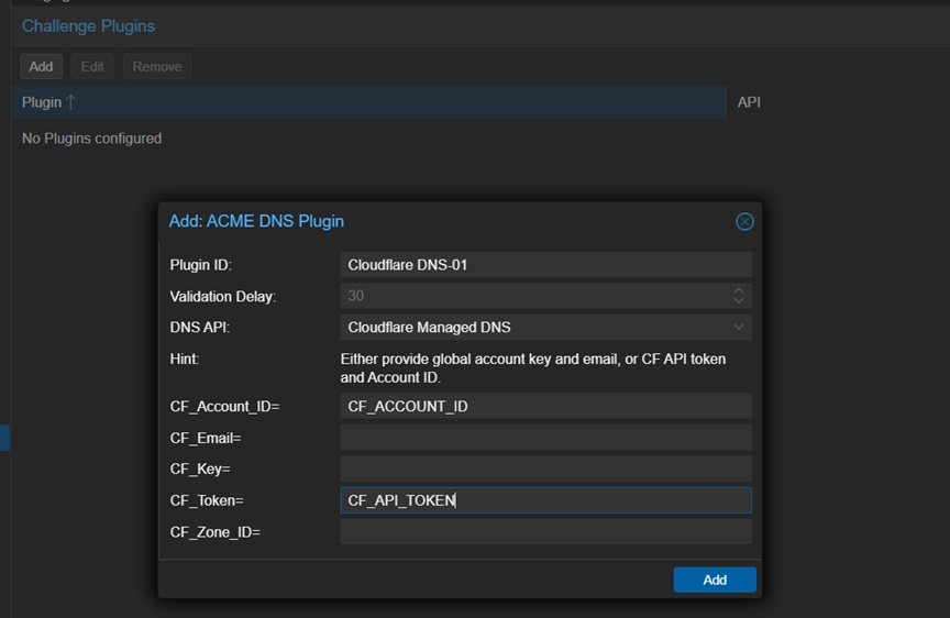 Proxmox: ACME DNS Plugin